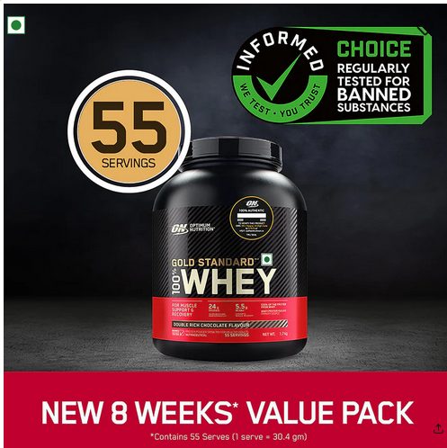 Gold Standard 100% Whey Protein Powder Double Rich Chocolate 1.7 kg