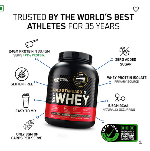 Gold Standard 100% Whey Protein Powder Vanilla Ice Cream 5 lbs
