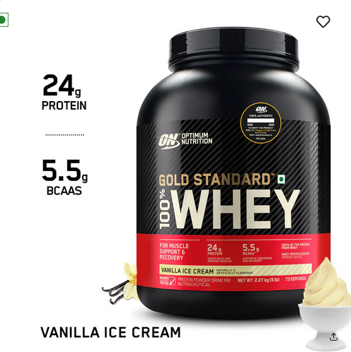 Gold Standard 100% Whey Protein Powder Vanilla Ice Cream 5 lbs