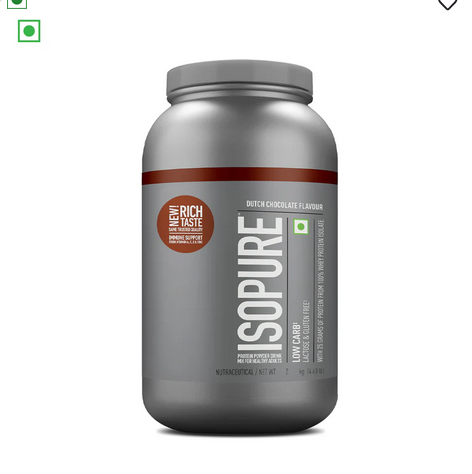 Isopure Whey Protein Isolate Powder with Vitamins for Immune Support - 2kg (Dutch Chocolate)