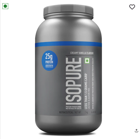 Isopure Whey Protein Isolate Powder with Vitamins for Immune Support - 2 kg (Creamy Vanilla)
