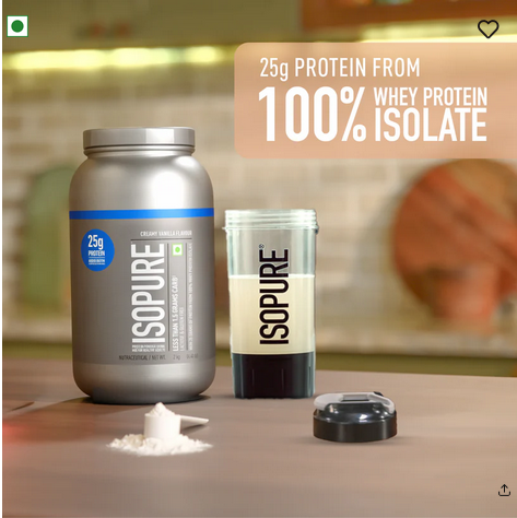 Isopure Whey Protein Isolate Powder with Vitamins for Immune Support - 2 kg (Creamy Vanilla)