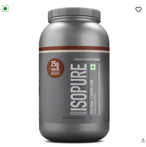 Isopure Cookies & Cream - 1kg / 2.2lb (Low Carb, Lactose-Free, Zero Added Sugar)