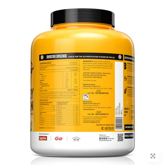 Avvatar Whey Protein | 2 Kg | Malai Kulfi Flavour