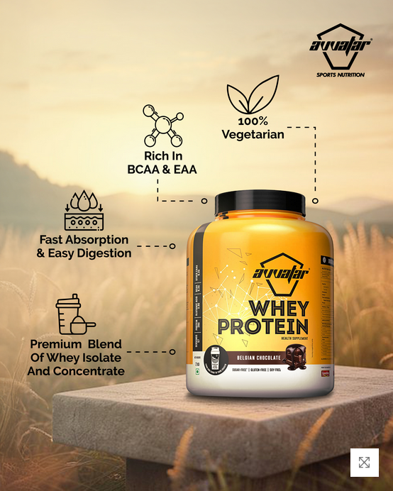 Avvatar Whey Protein | 2 Kg | Belgian Chocolate Flavour