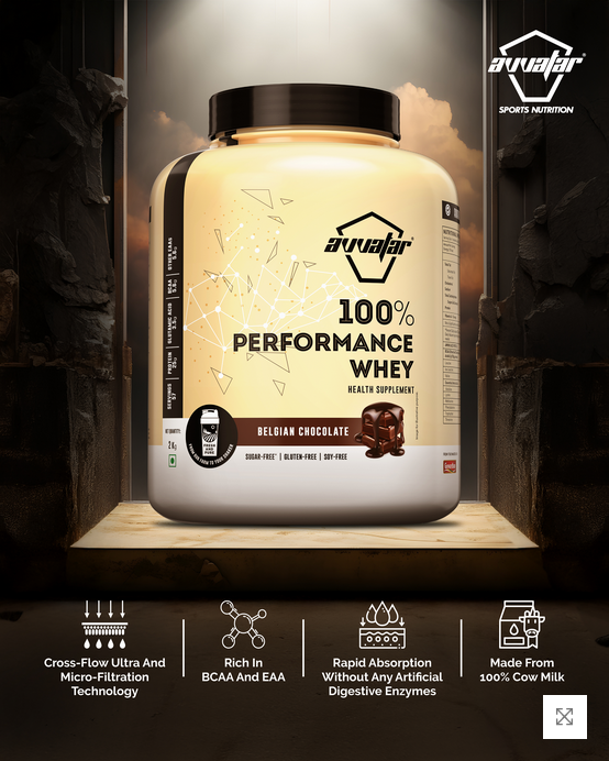 Avvatar 100% Performance Whey | 2 Kg | Belgian Chocolate Flavour